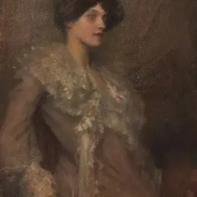 Jeune fille de profil pastel sur papier 1910 paul edouard rossett granger